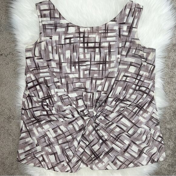 MARNI Blouse Top Size 8 Made in Italy Abstract Print Twist Front Quiet Luxury - Picture 1 of 8